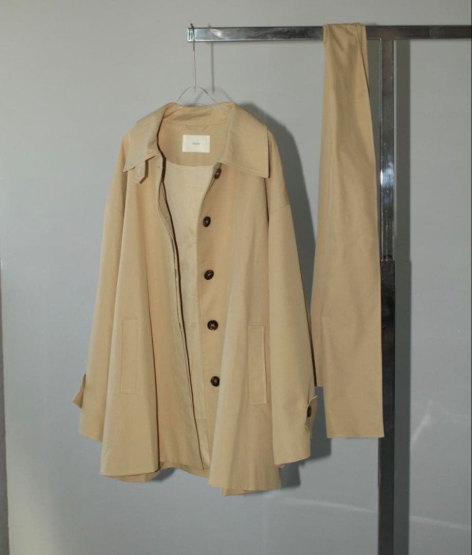 chuclla ワイドスリーブ ステンカラー オーバーコート トレンチコート