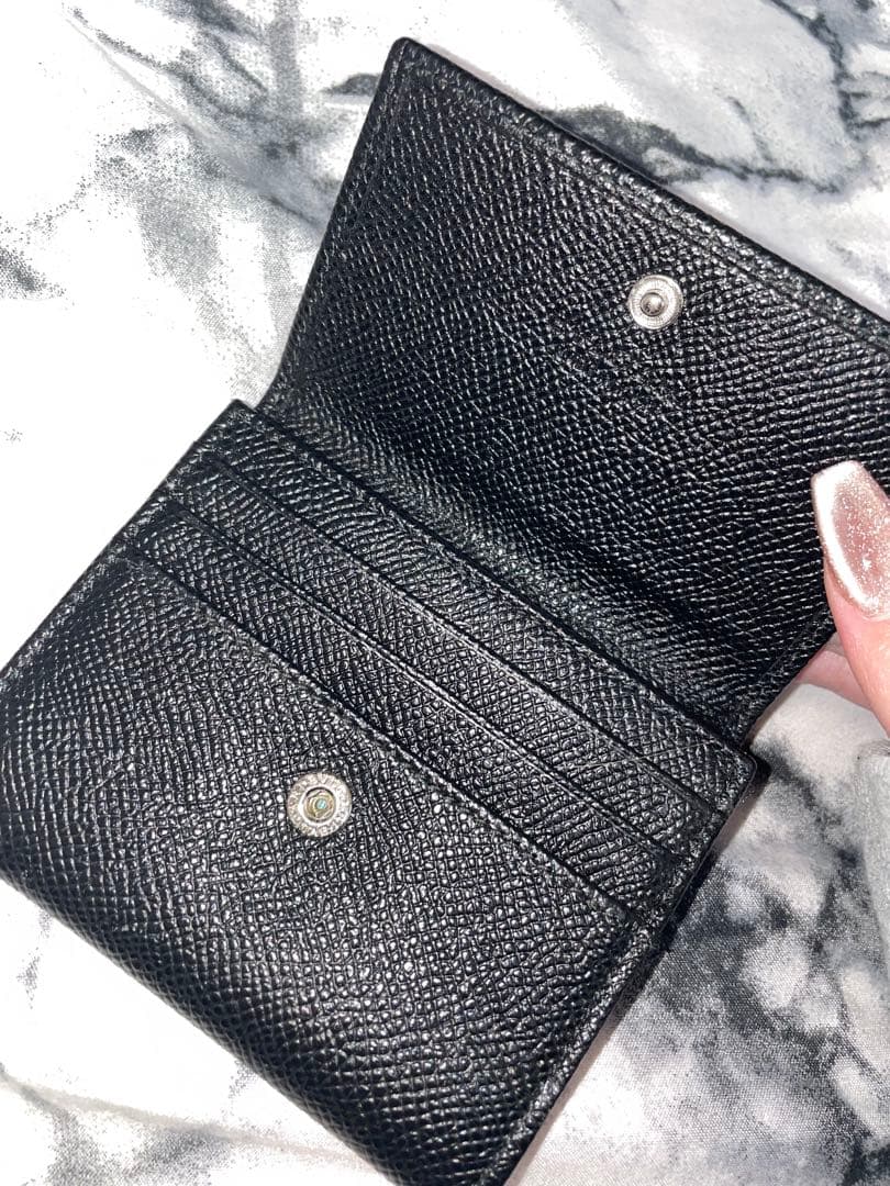 BVLGARI 黒レザー折りたたみケース