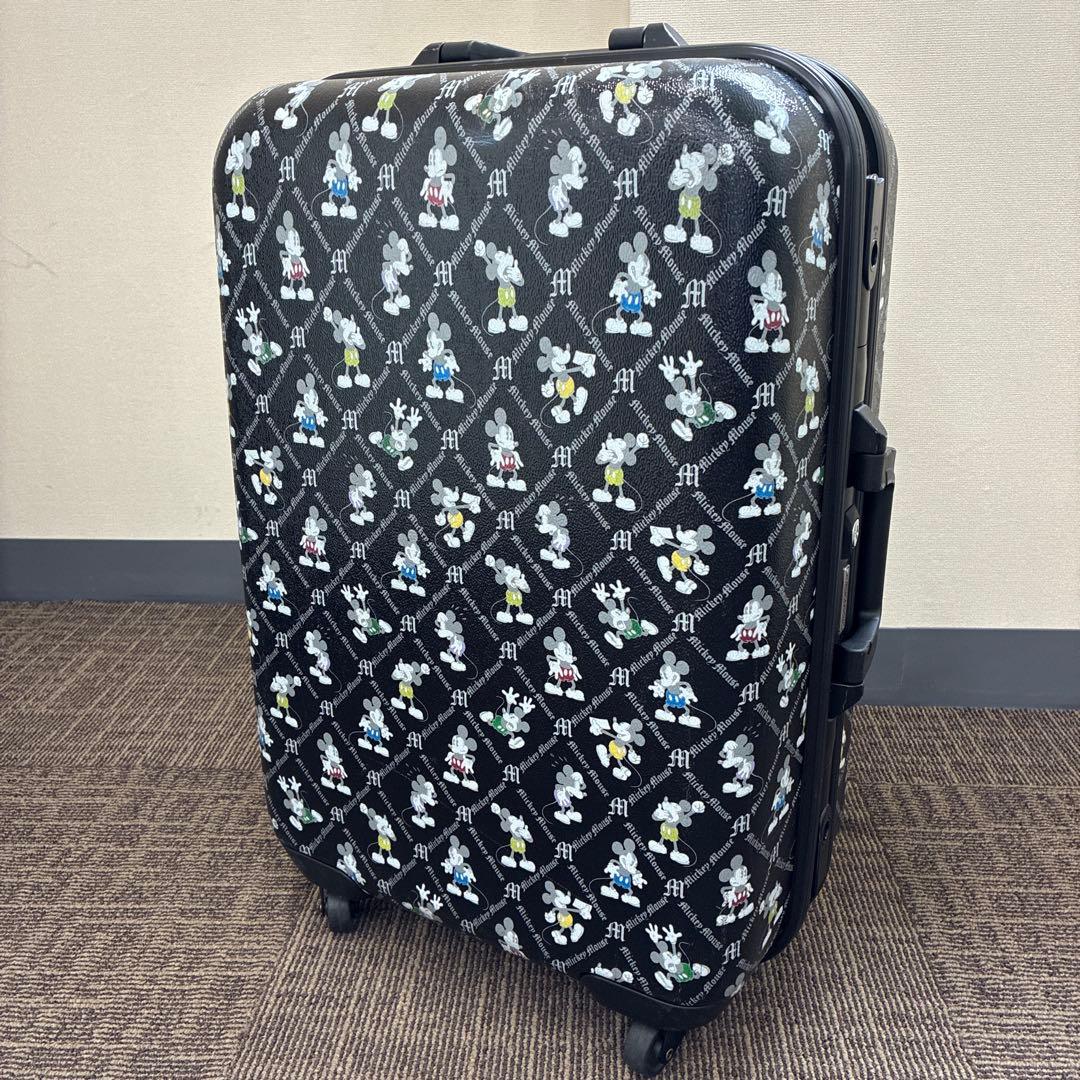 希少 美品 Disney ミッキー キャリーケース 鍵付 ハードケース 鍵付 黒