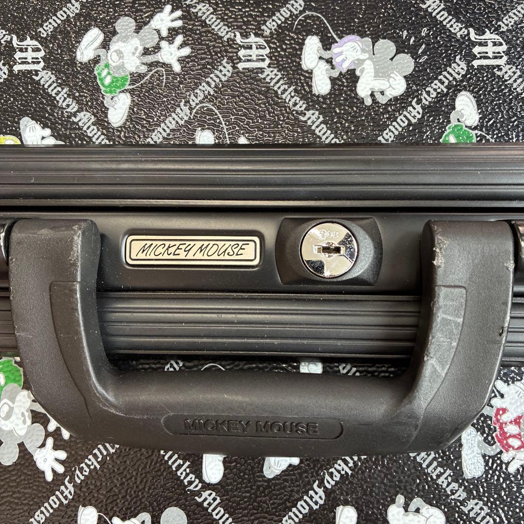 希少 美品 Disney ミッキー キャリーケース 鍵付 ハードケース 鍵付 黒
