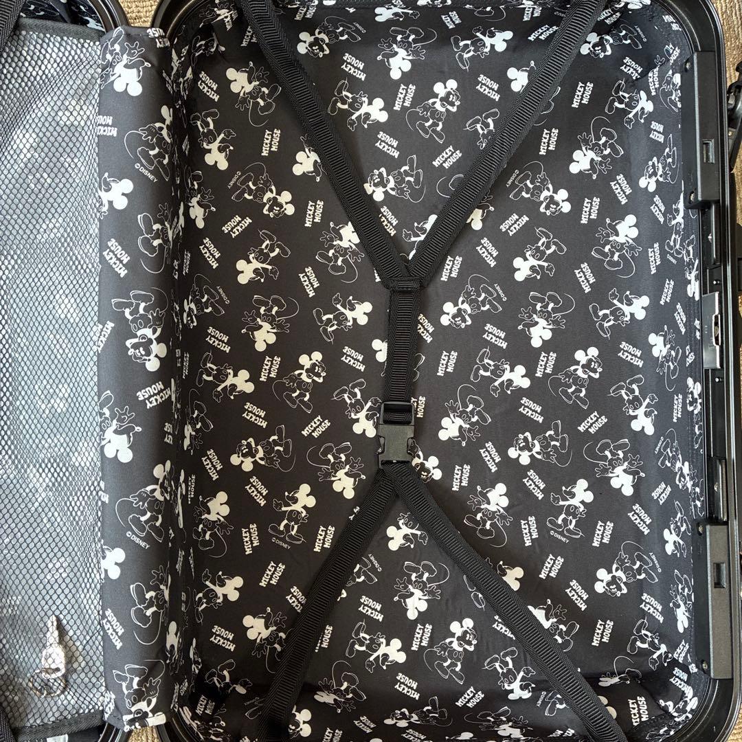 希少 美品 Disney ミッキー キャリーケース 鍵付 ハードケース 鍵付 黒
