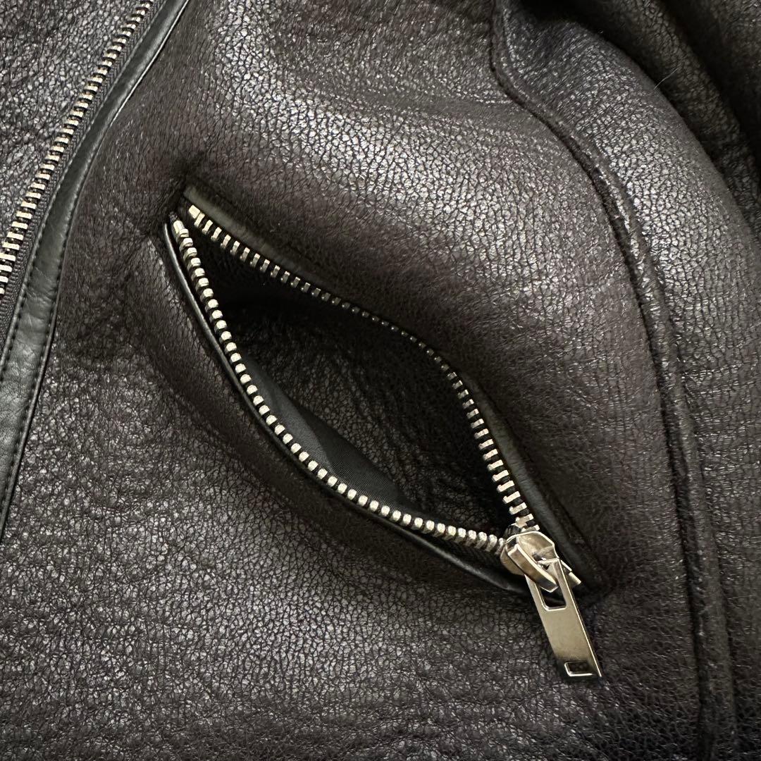 ザラ ダブルフェイスジャケット ダブルライダースジャケット　肉厚 黒 L相当