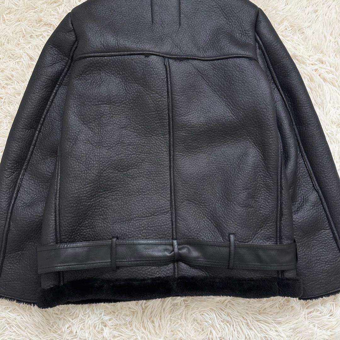 ザラ ダブルフェイスジャケット ダブルライダースジャケット　肉厚 黒 L相当
