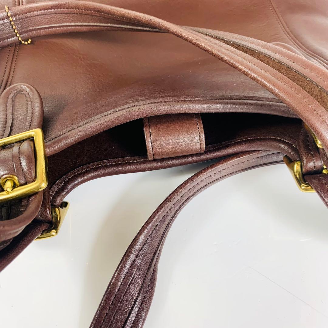 美品 オールドコーチ トートバッグ 9090 ダークブラウン レザー