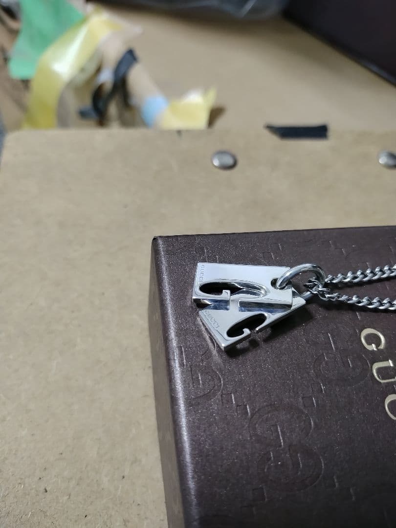 GUCCI グッチ ダブルプレートGネックレスイタリア製 高級感あり 良好品