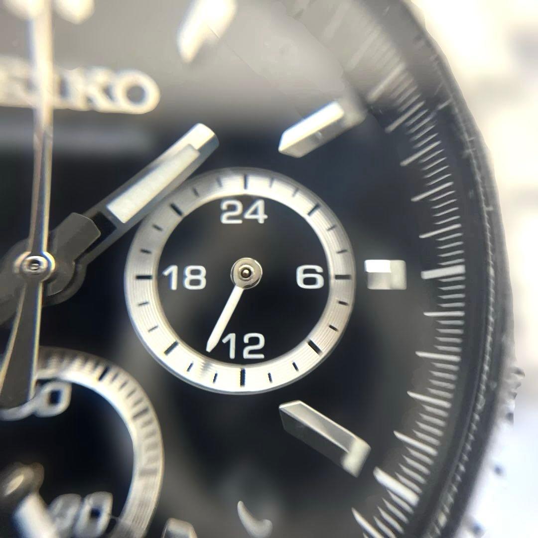 【稼働美品】SEIKO クロノグラフ ブラック 8T63-00d0