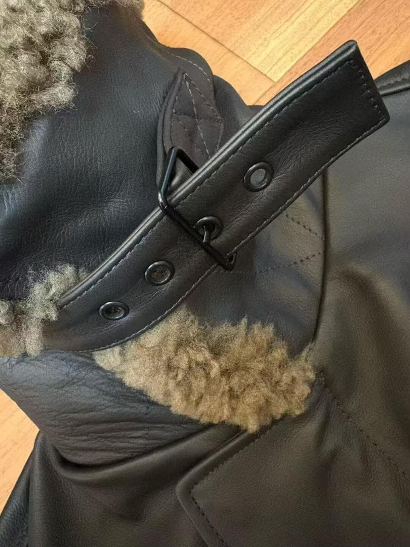 ジャケット・アウター Lemaire LEATHER BLOUSON WITH SHEARLING