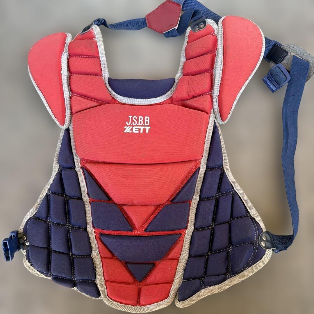 ゼット(ZETT) キャッチャー防具　軟式用　 赤/紺