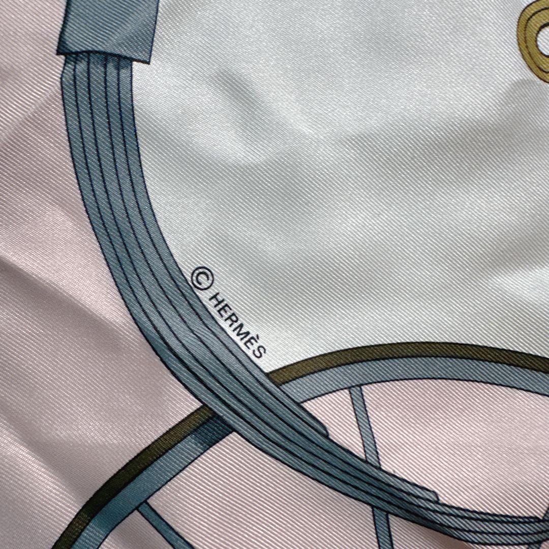 HERMES エルメス スカーフ カレ90 シルク SPRINGS ピンク