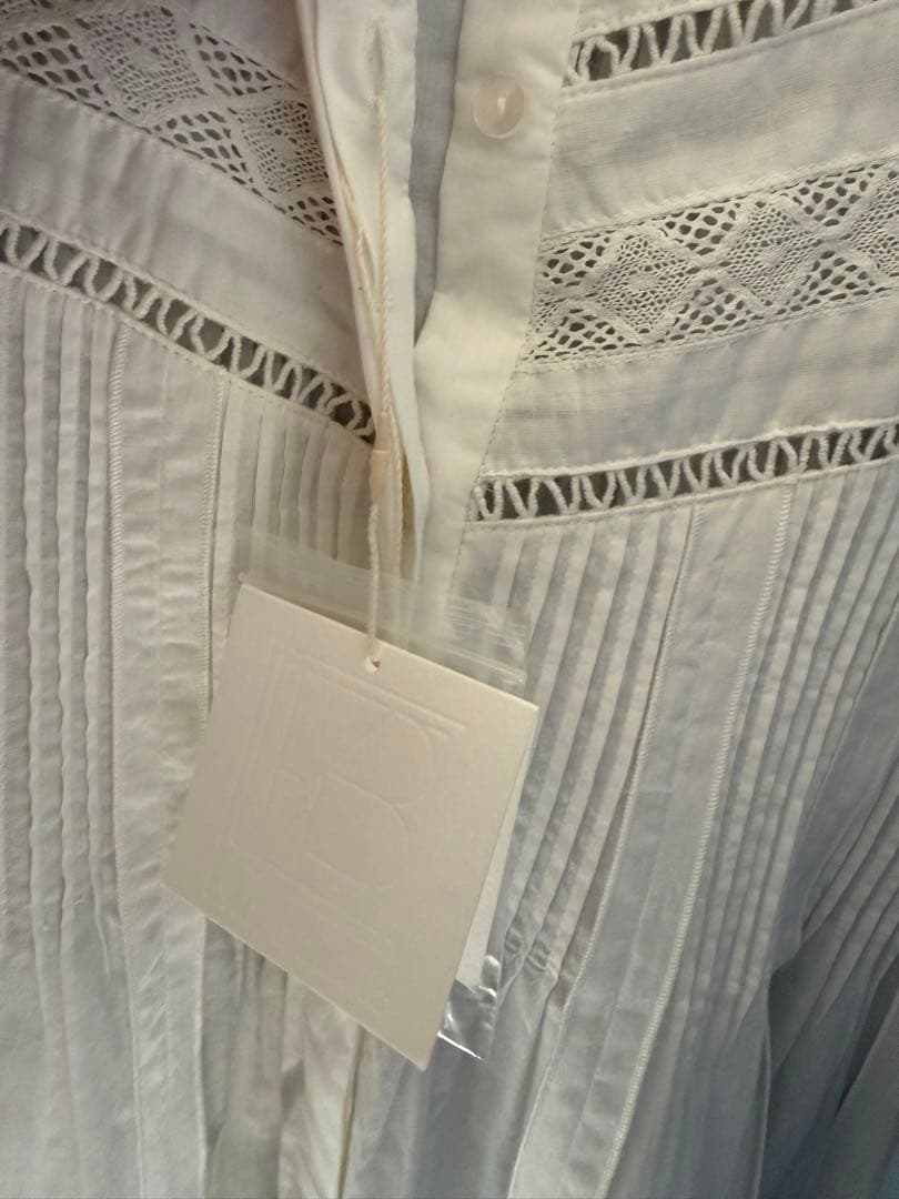 Laubeblanc Pin-tuck Lace Mini Dress　ホワイト