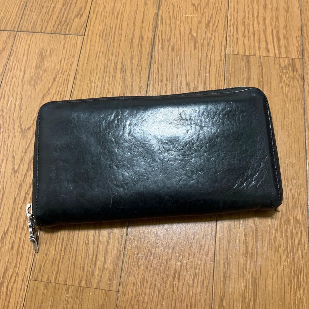 CHROME HEARTS クロムハーツブラックプレーンウォレット 長財布