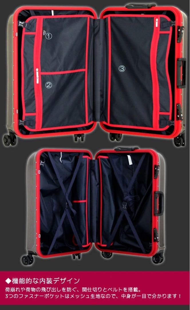 未使用 siffler スーツケース 56L TSA搭載 カーボンネイビー