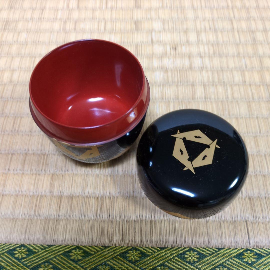 茶道具　「鱗鶴蒔絵　棗」内赤色 　　辻　石斉　作