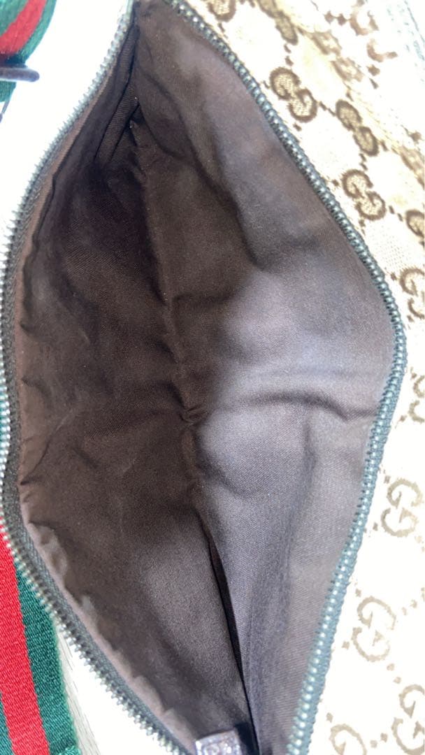 GUCCI ボディバッグ　ウエストポーチ　シェリーライン　GG柄　キャンバス