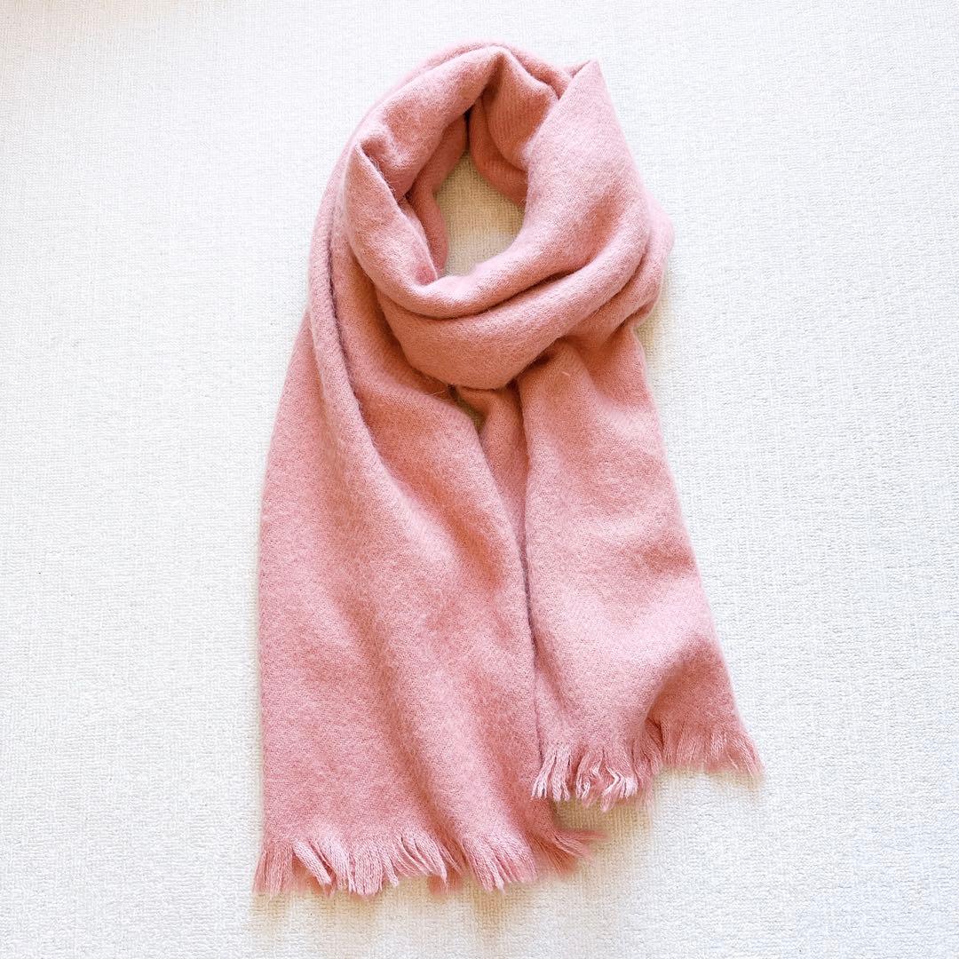 【美品】アソースメレ　アルパカ100% 大判ストール　軽量　フリンジ