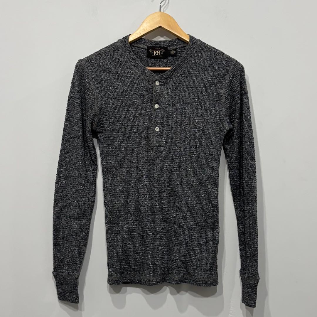 美品 RRL ごま塩 ヘンリー ネック サーマル シャツ ロンT XS ラルフ