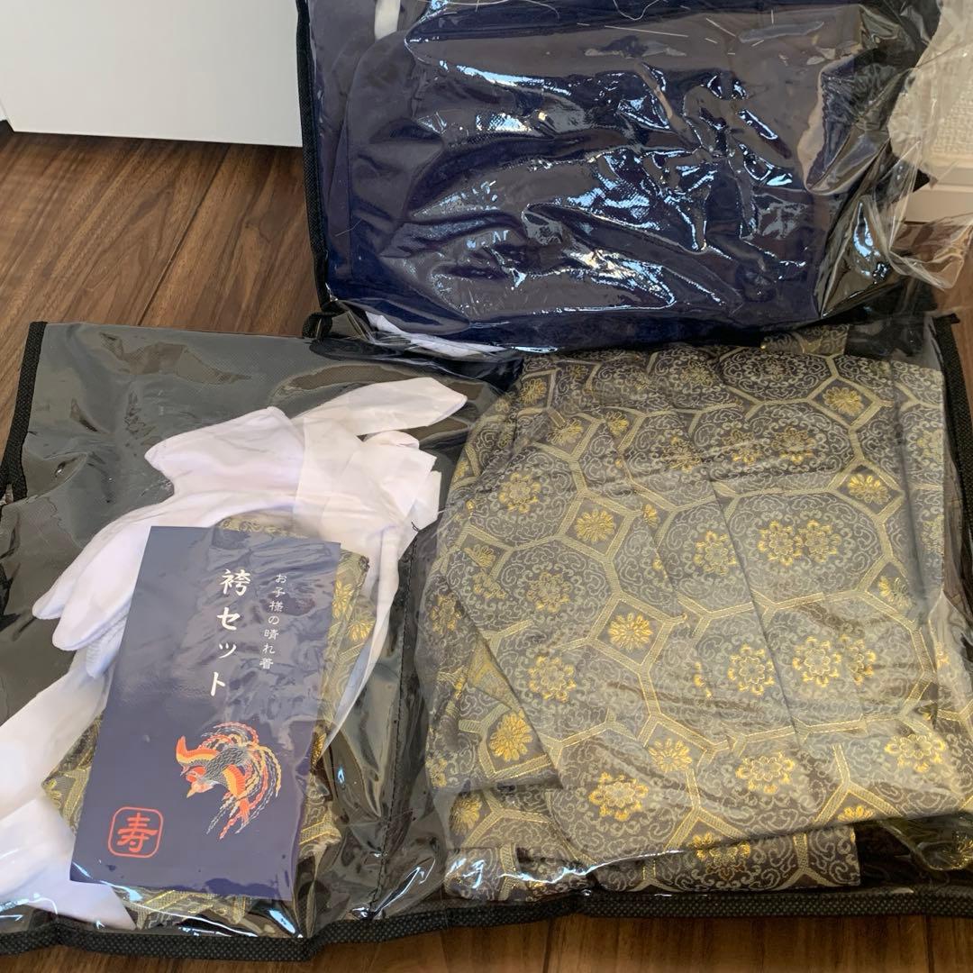 5歳　男の子 110〜120 七五三 着物 ブルー系 12点　フルセット