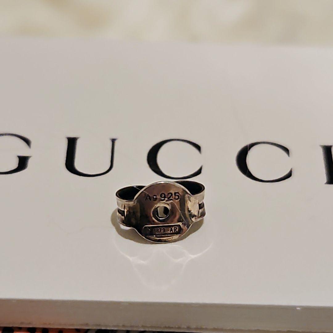 GUCCI グッチ インターロッキング ピアス アラベスク 片耳 シルバー 燻し