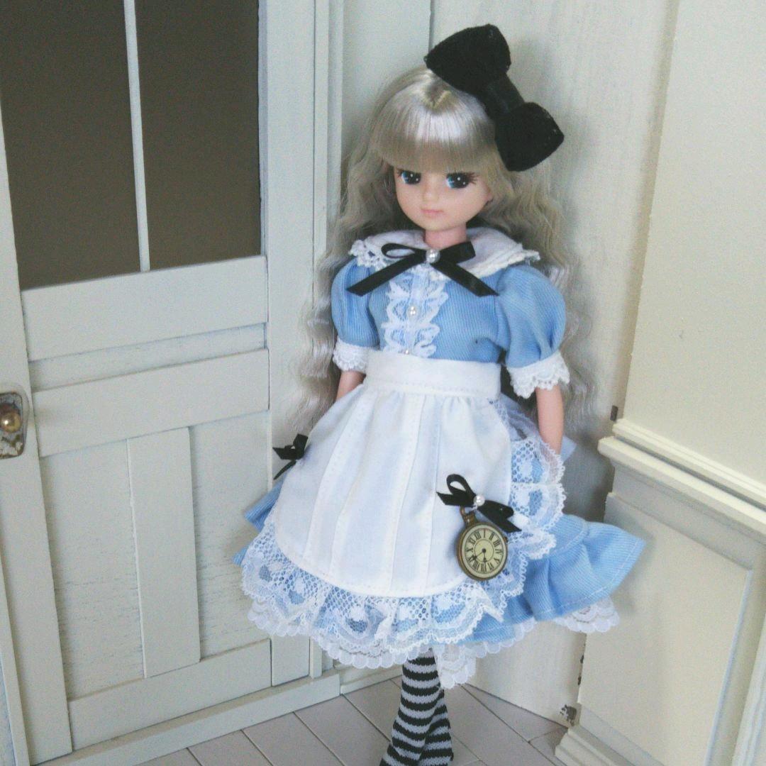 リカちゃん　ハンドメイド　エプロンワンピースセット A　No. 122