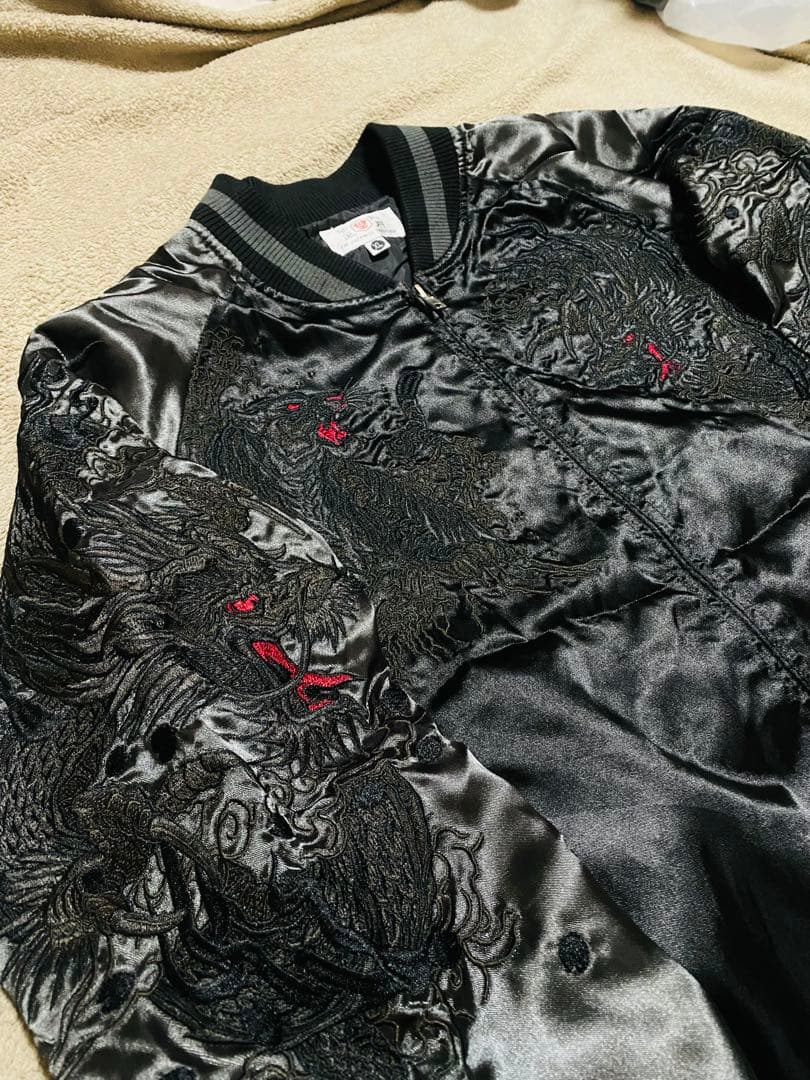 Japanese 龍虎日本限定 スカジャン unisex サテン vintage