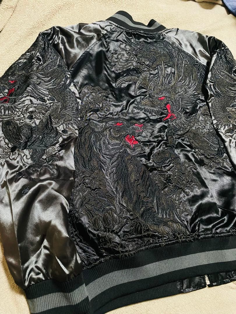 Japanese 龍虎日本限定 スカジャン unisex サテン vintage