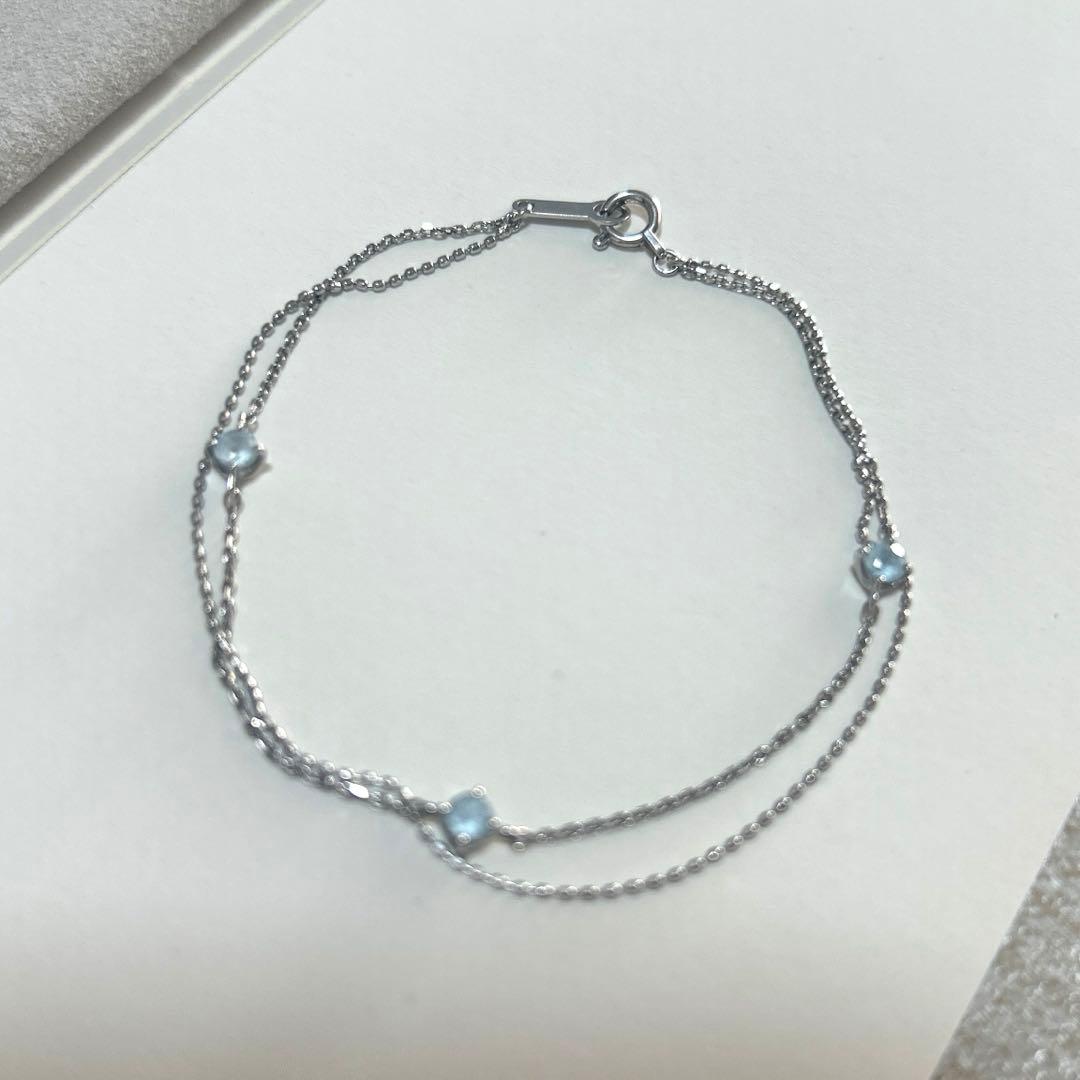 4°c k10ホワイトゴールド　ブレスレット