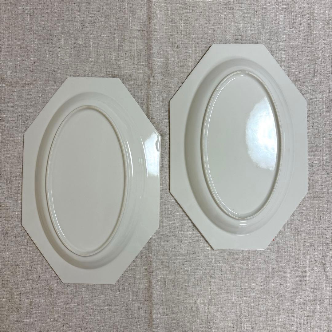 新品未使用 石川隆児 Oval Octagonal plate ホワイト 2枚