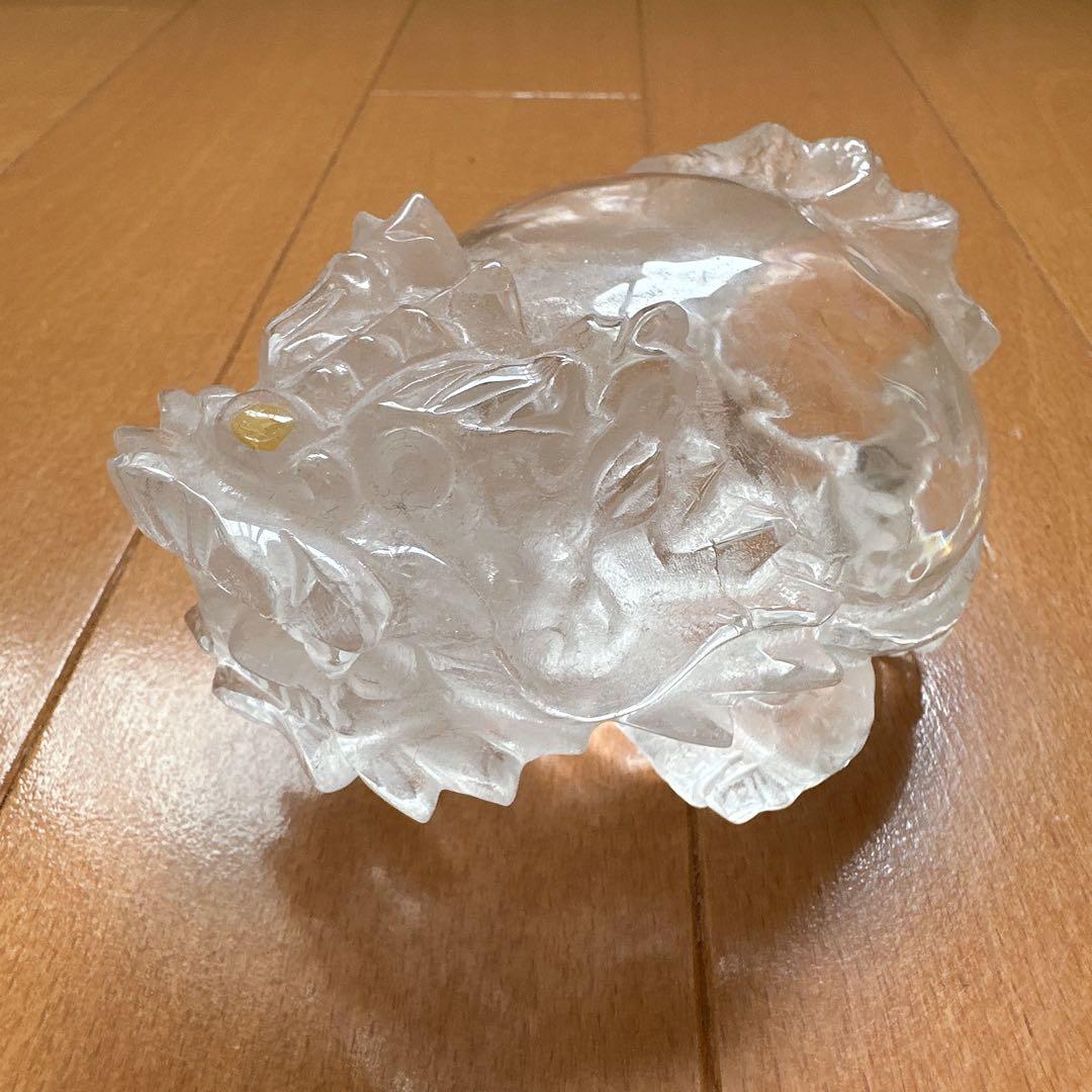 クリアクォーツ　水晶龍亀　ロングイ　天然石