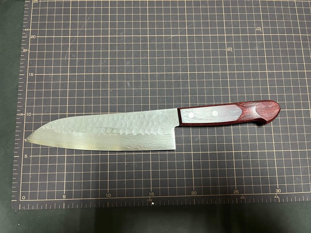 金紙鋼 ゴールドスーパー 安来鋼 三徳包丁 秘蔵炭打ち 多重層雲浮 本刃付 新品