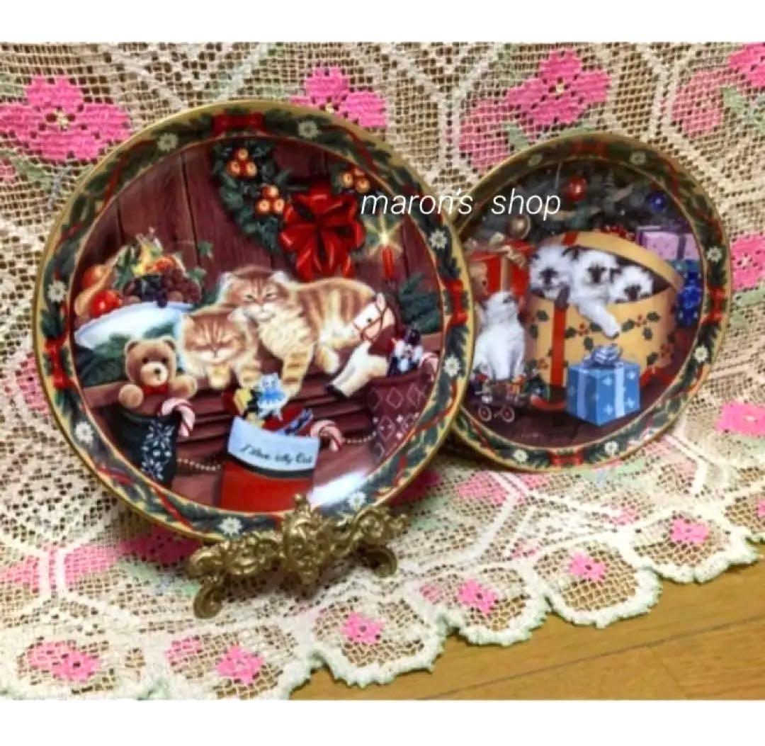 《証明書付》限定品No.付き【Cozy Kittens】猫　ネコXmas 飾り皿