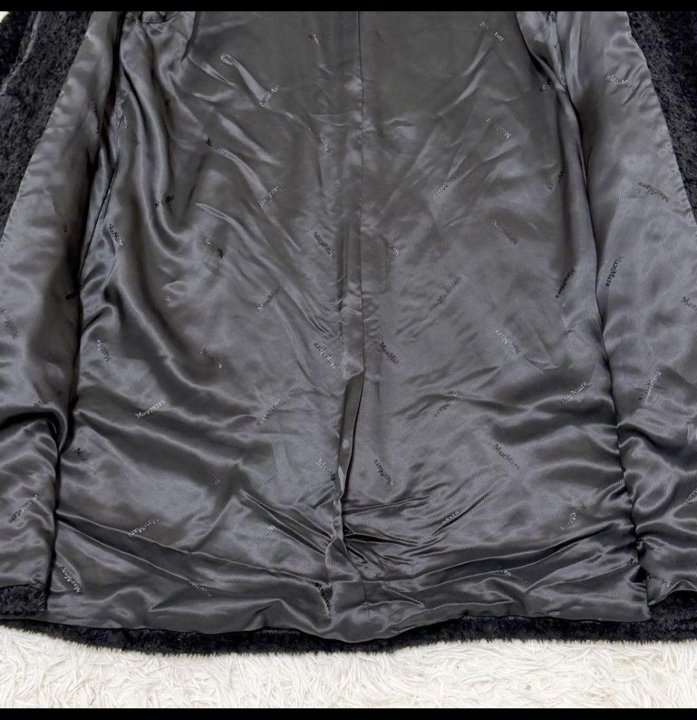 極美品 MaxMara アルパカ シャギーコート 黒 テディ　40 M〜L