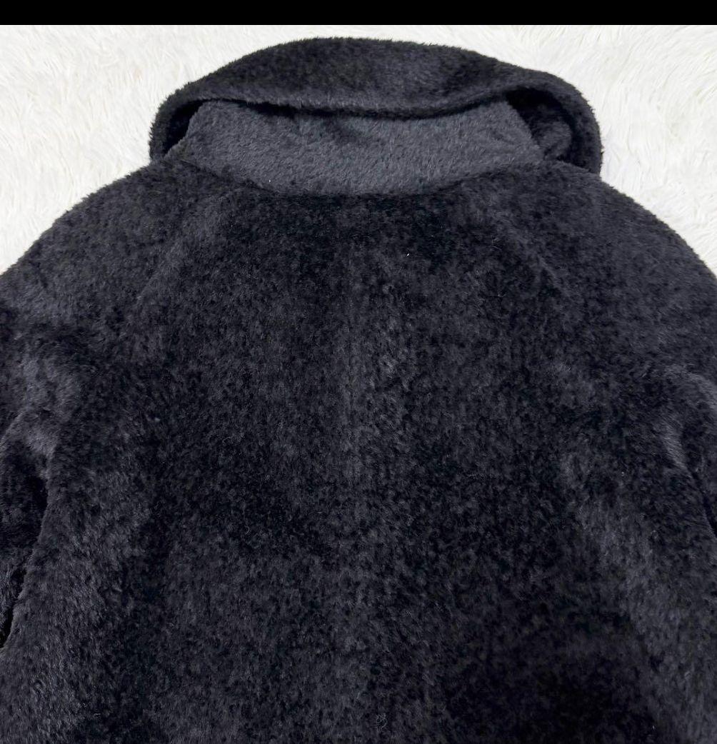 極美品 MaxMara アルパカ シャギーコート 黒 テディ　40 M〜L