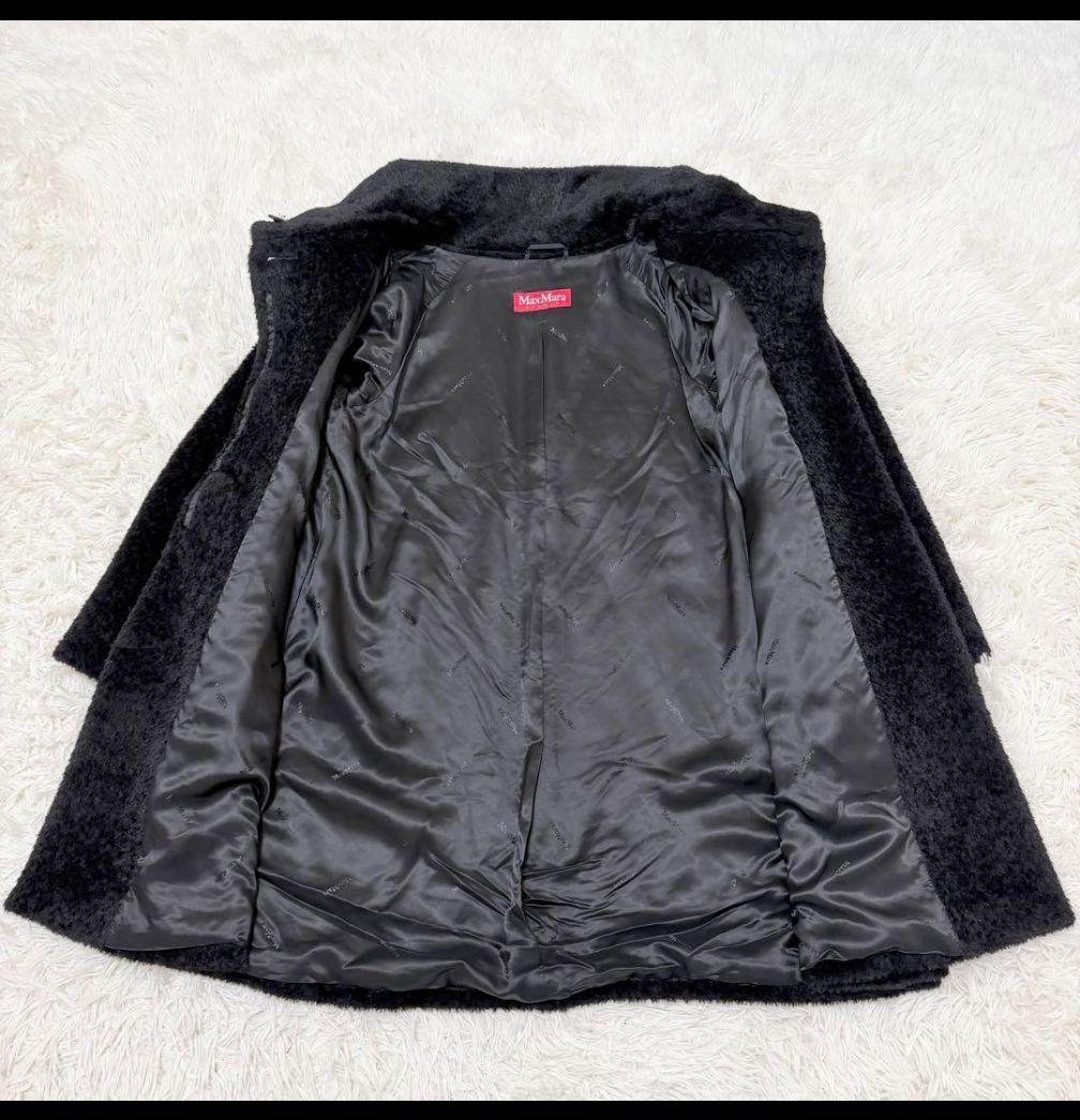 極美品 MaxMara アルパカ シャギーコート 黒 テディ　40 M〜L