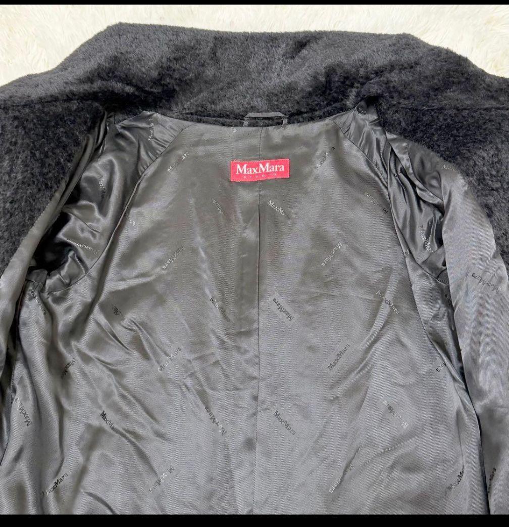 極美品 MaxMara アルパカ シャギーコート 黒 テディ　40 M〜L