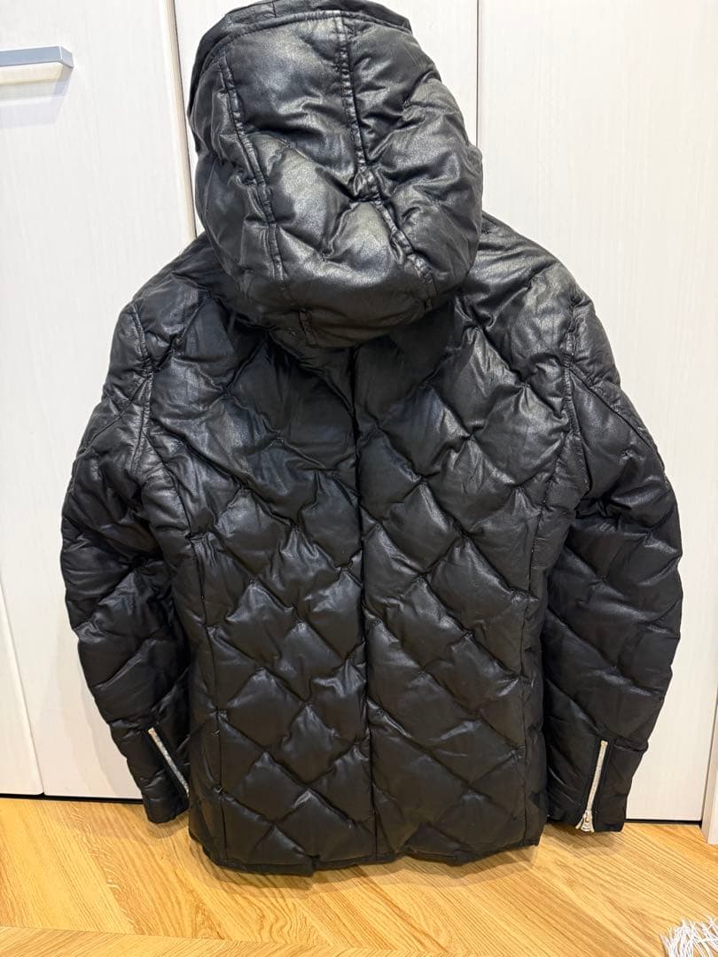 美品！バックラッシュカンガルーレザーキルティングフードダウン希少L