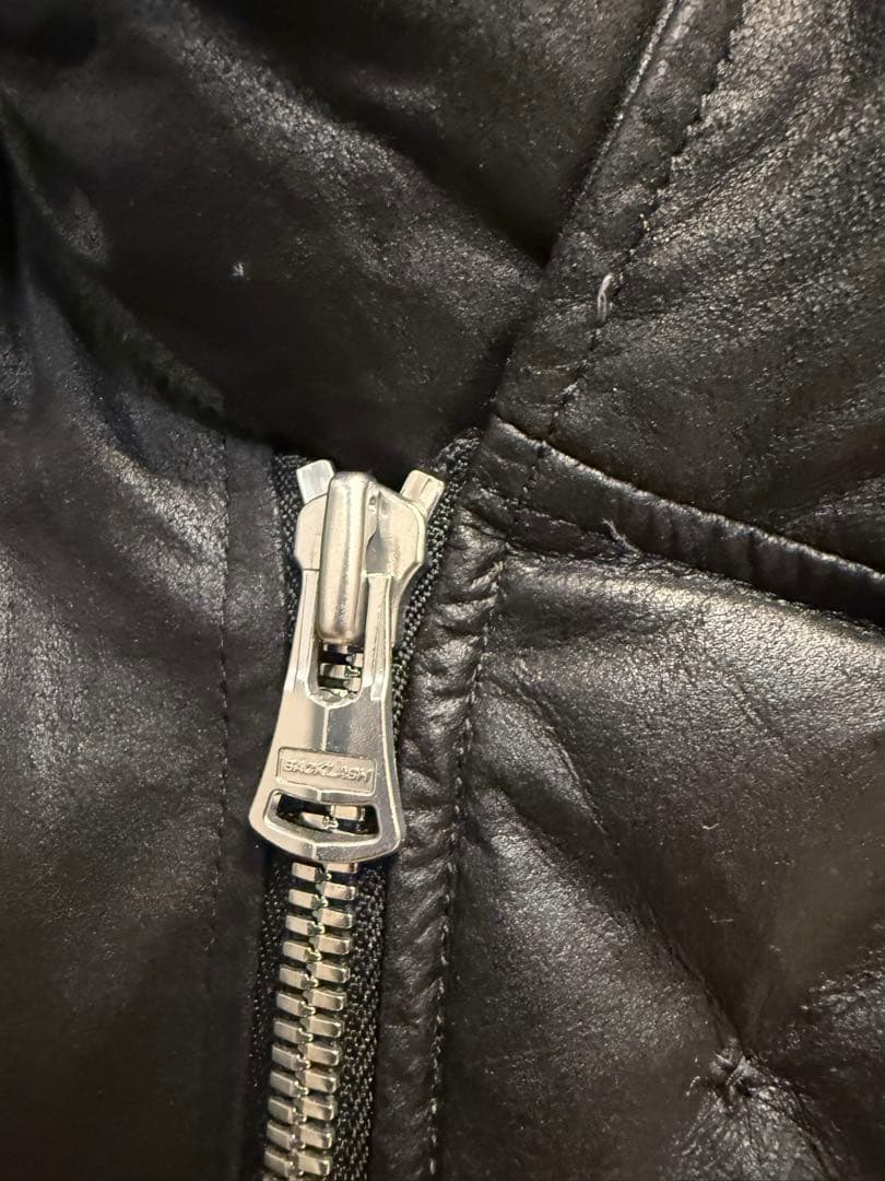 美品！バックラッシュカンガルーレザーキルティングフードダウン希少L