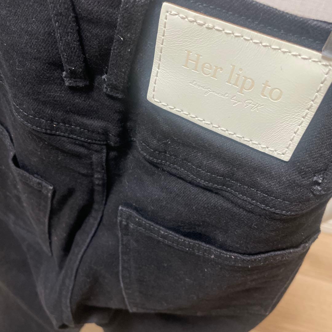 パンツ herliptoParisHighRiseJeans PlaidJacquard