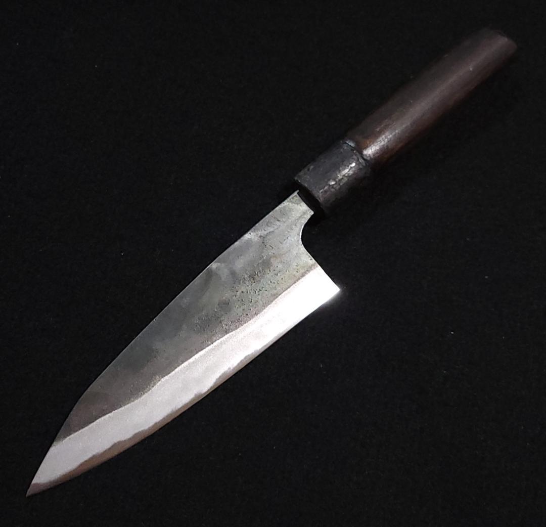 白紙1号 黒打 万能包丁 150㎜ G8041 焼柄 月光作　手作り