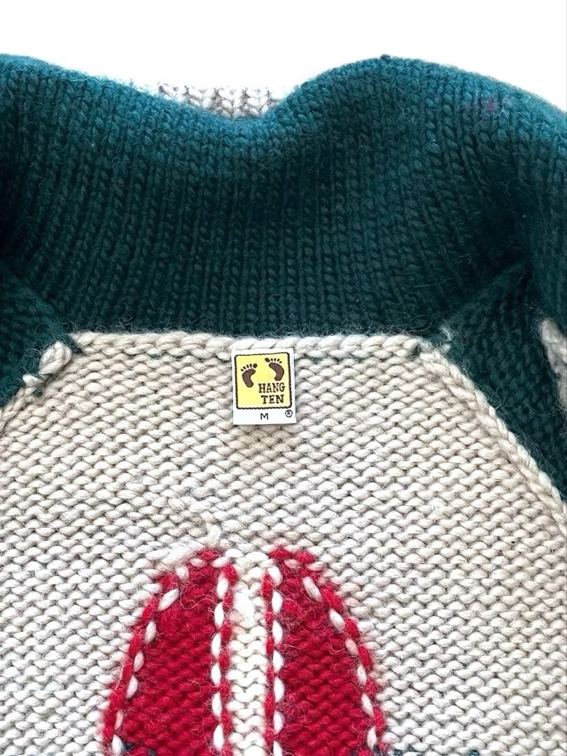▪️HANG TEN ハンテン オールドサーフ カウチンニットカーディガンM
