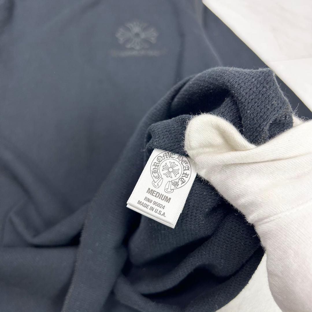 美品 CHROME HEARTS クロムハーツ CHプラス サーマル ロンT 黒