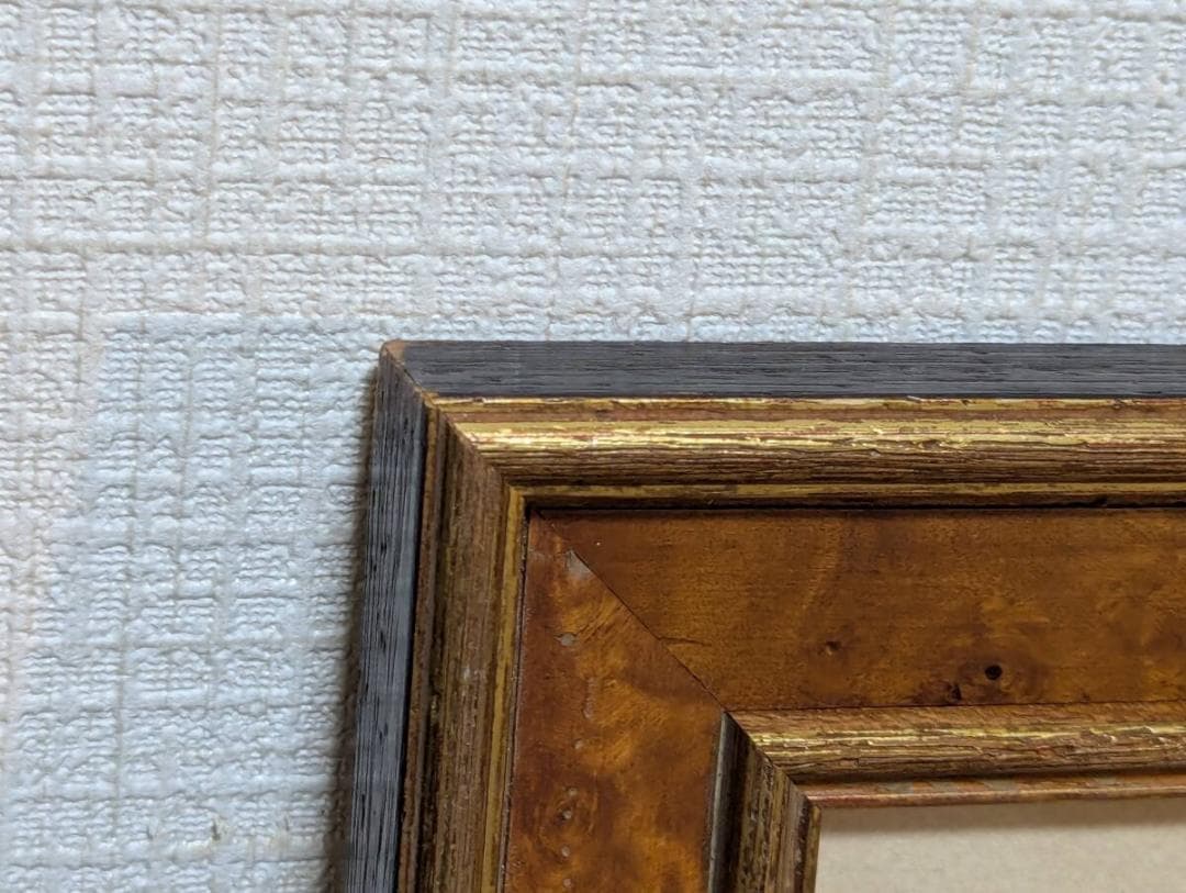 【真作】工芸品　彩花文様　伝統柄アートフレーム　花模様インテリア額　Y156