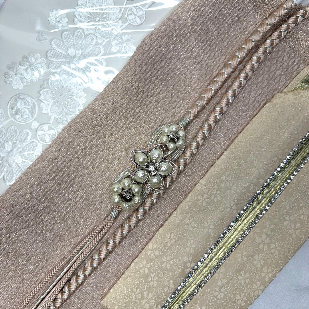 新品　クリーム　振袖用　2026年モデル　帯締め　帯揚げ　半襟　重ね襟　セット