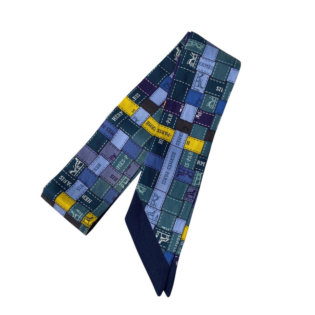 美品 エルメスHERMESツイリー ボルデュックチェック.