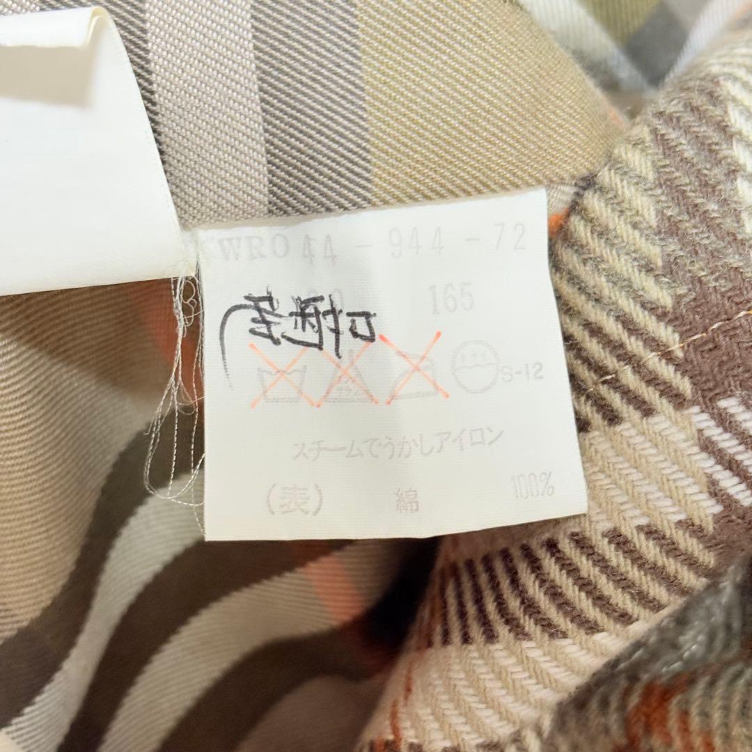 【ベルト付き】バーバリー　ステンカラーコート　ノバチェック　ベージュ　M相当