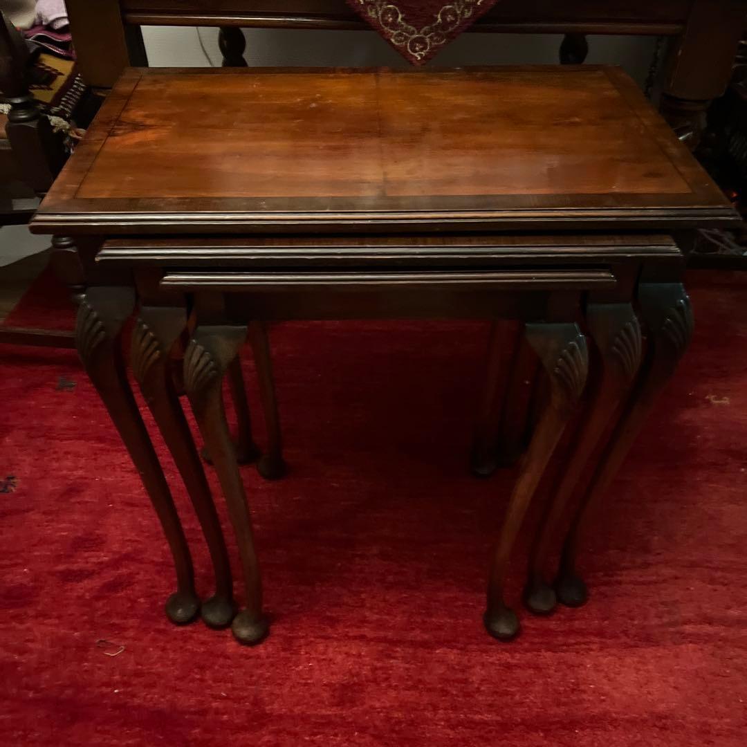 イギリスアンティーク　ネストテーブル　　マホガニーお値下げ‼️