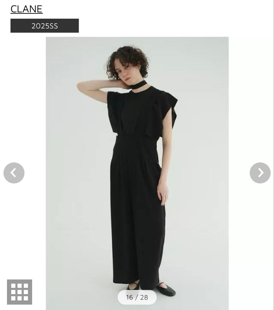 CLANE ハイウエストサスペンダーパンツ ブラック 2025SS