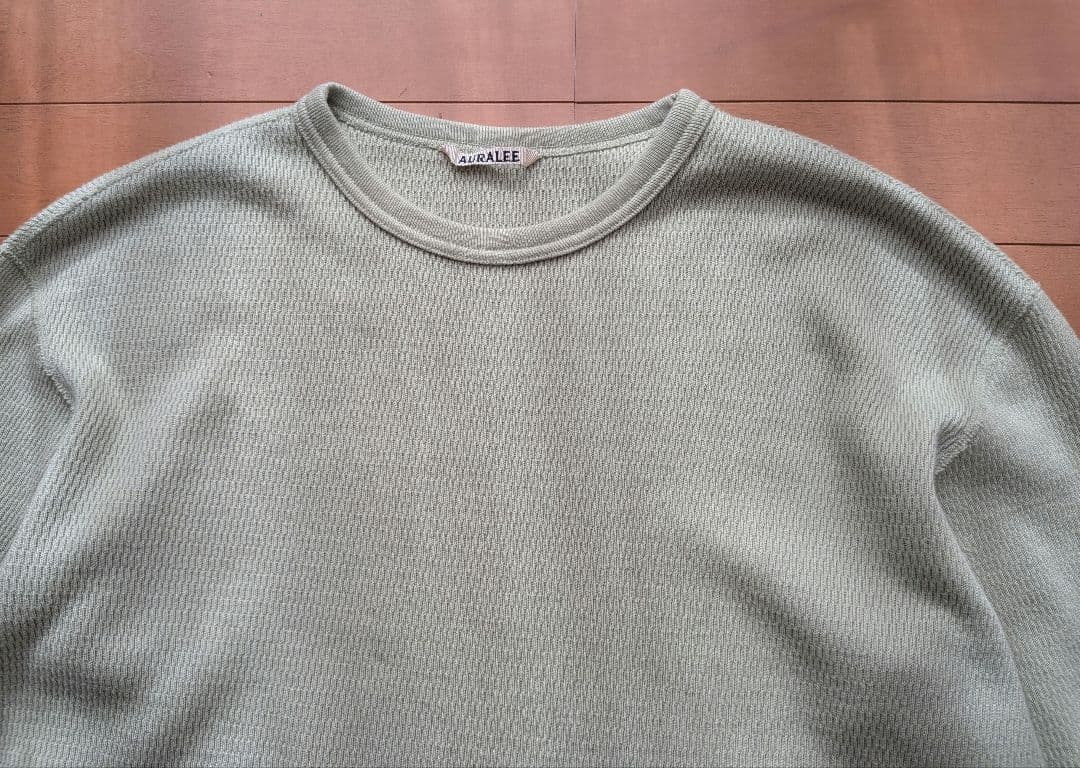 オーラリー　ライトサーマル　ロンT　プルオーバー　カットソー