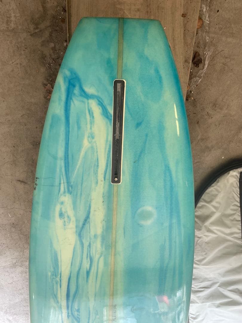 ロングボード 9'6\" 青ハードケース、フィン&リーシュコード付き　引き取り限定