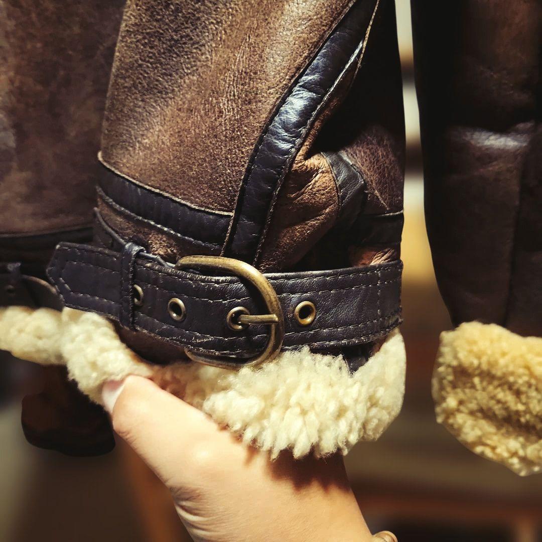 希少 美品 極上 ムートン B-3 本革フライトジャケット 羊革 ヴィンテージ