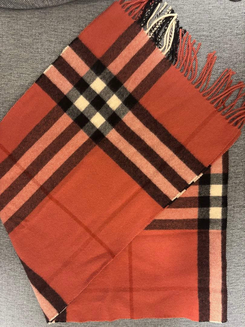 BURBERRY チェック柄マフラー ピンク系